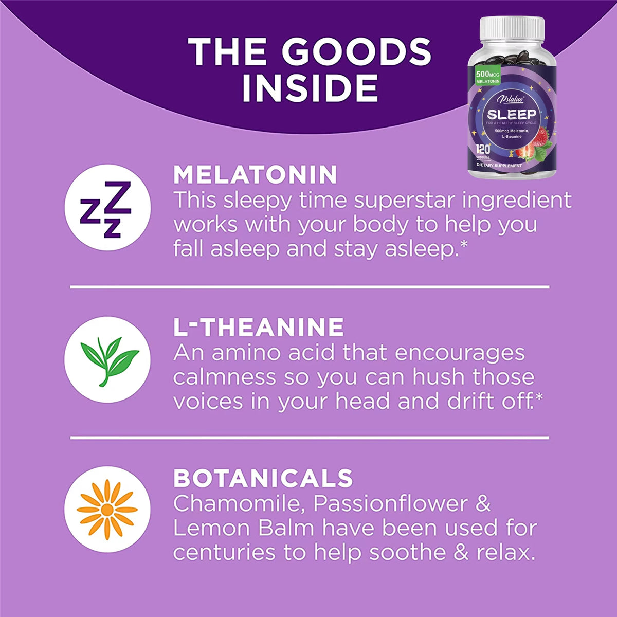 Sleep Aid Capsules - Relieve Stress, Promote Sleep, and Improve Sleep Quality - 120 Capsules