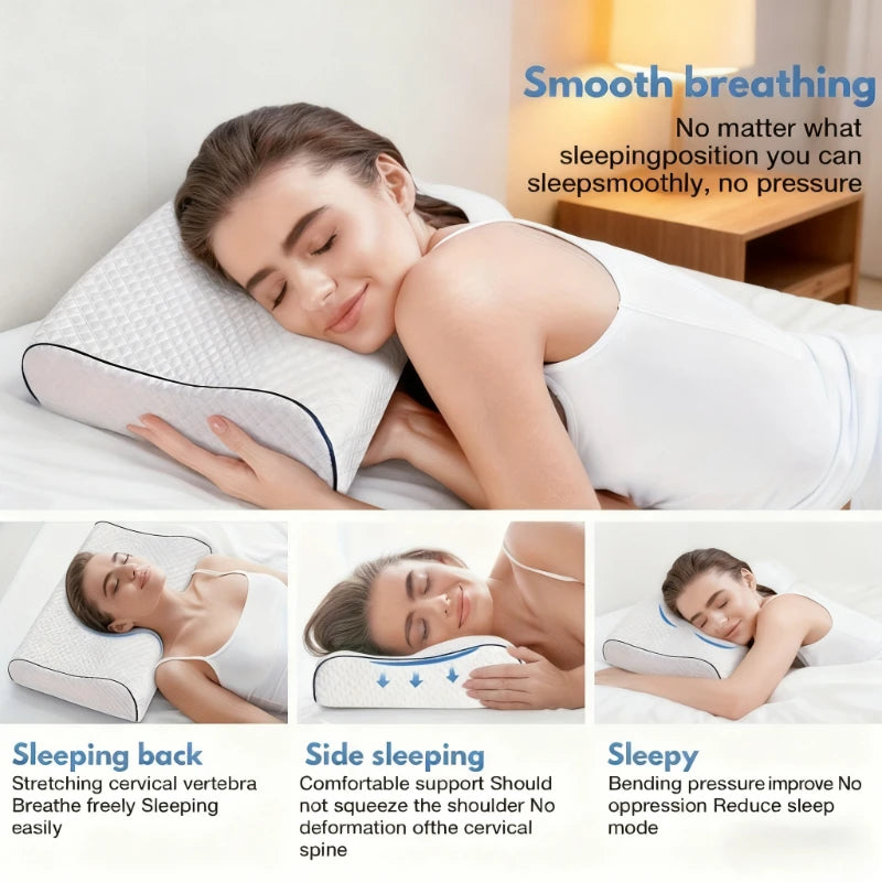 1Pc Neck Pillow, Sleeping Memory Foam Pillows, Cervical Pillow for Neck Relax, Pillow for Neck and Shoulder Relax
