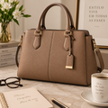 Classic Quilted Shoulder Bag Brown