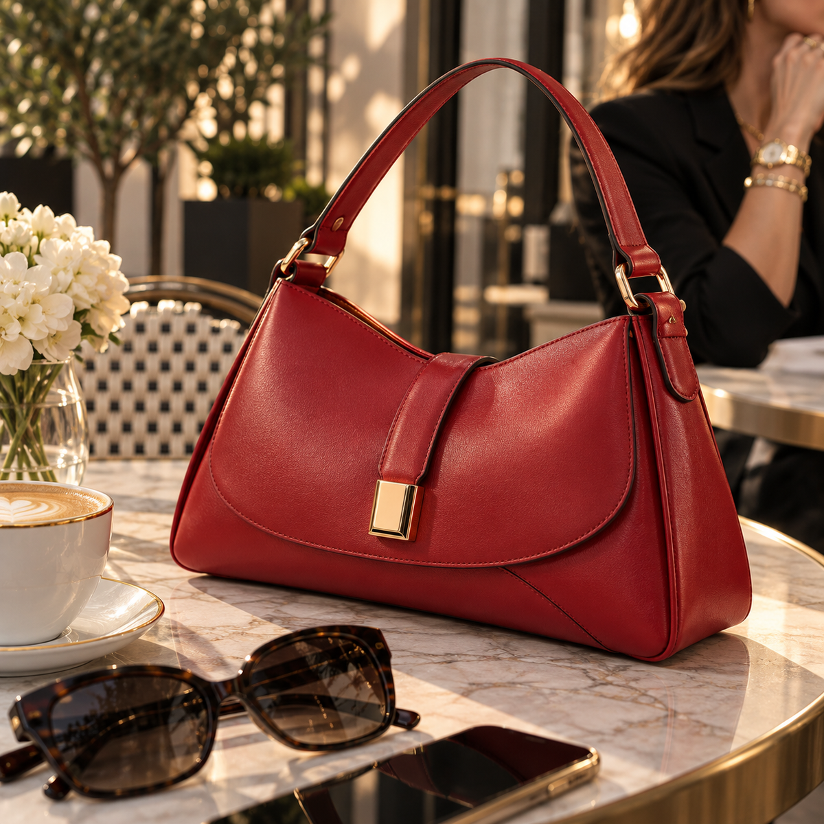 Soft Leather Crossbody Bag Model: Red