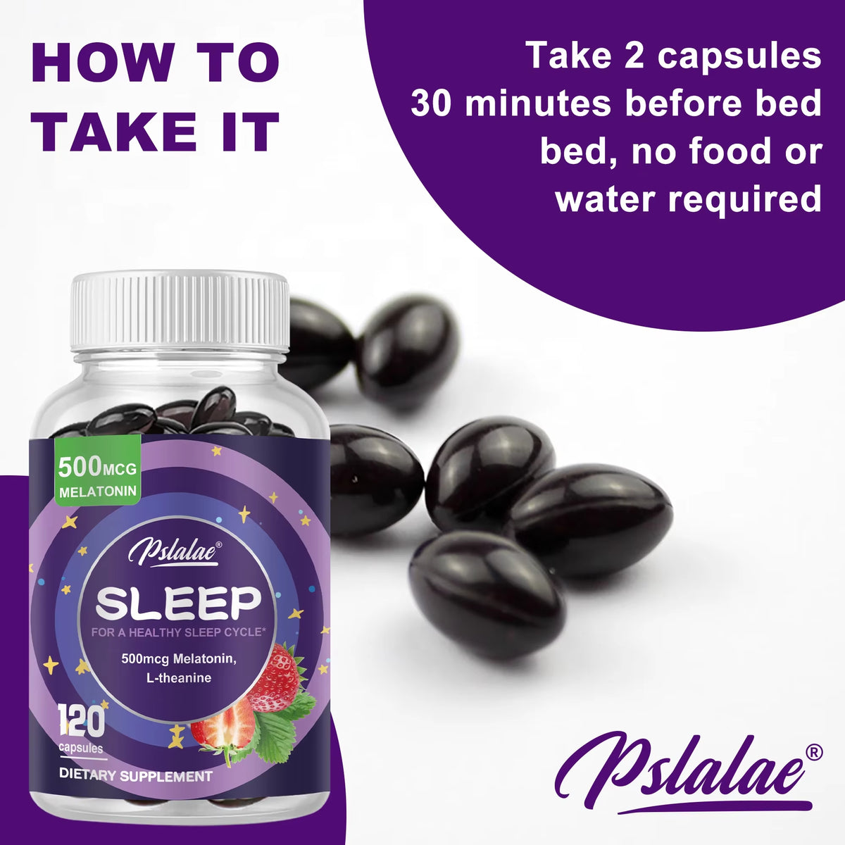 Sleep Aid Capsules - Relieve Stress, Promote Sleep, and Improve Sleep Quality - 120 Capsules